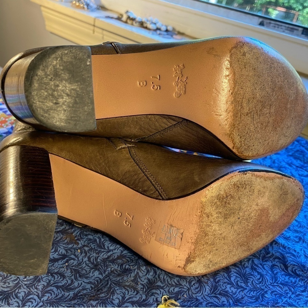 Coach Teagan leather ankle boots in tobacco size 7.5 - Picture 8 of 10